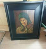 Oude Vrouw Portret - Olieverf op paneel, Antiek en Kunst, Kunst | Schilderijen | Klassiek, Ophalen of Verzenden