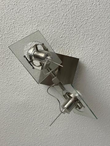 Plafondlamp modern, 2 spots, glasplaatjes beschikbaar voor biedingen