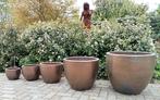 Hele mooie bronzen geglazuurde potten in vijf maten nieuw., Tuin en Terras, Bloembakken en Plantenbakken, Ophalen, Overige materialen