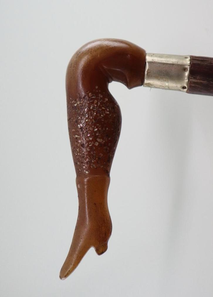 Antieke wandelstok met speciale handgreep, Antiek en Kunst, Curiosa en Brocante, Ophalen of Verzenden