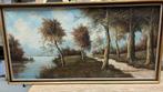 Olieverfschilderij boslandschap –Jan van Raamsdonk – 82 x 42, Antiek en Kunst, Verzenden