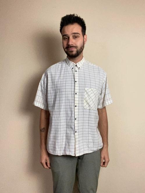 Vintage overhemd/shirt - geruit - L/large, Kleding | Heren, Overhemden, Gedragen, Halswijdte 41/42 (L), Ophalen of Verzenden