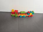 Houten Treintje met Stapelstenen, Kinderen en Baby's, Speelgoed | Houten speelgoed, Ophalen of Verzenden, Gebruikt, Duw- of Trekspeelgoed