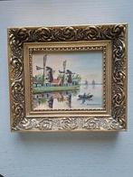 Oud schilderij op paneel/ Hollands tafereel/ gesigneerd, Antiek en Kunst, Kunst | Schilderijen | Klassiek, Ophalen of Verzenden