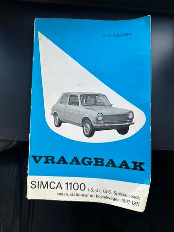 Vraagbaak voor simca 1100 uit 1967-1971 beschikbaar voor biedingen
