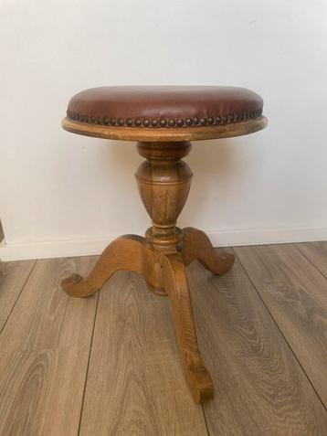 Vintage piano kruk pianokruk variabel hoogte draaibaar beschikbaar voor biedingen