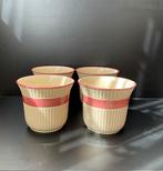 4 keramieke crème kleurige bloempotten, Ophalen, Rond, Zo goed als nieuw, Aardewerk