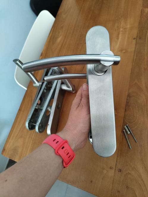 3x deurkruk / deurklink set RVS + 1 afwijkende gratis, Doe-het-zelf en Verbouw, Hang- en Sluitwerk, Zo goed als nieuw, Klink of Kruk