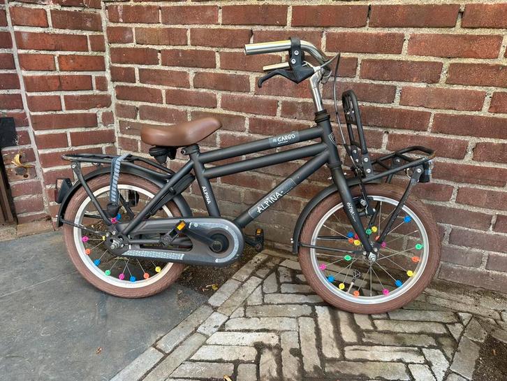 Alpina kinderfiets cargo denim 16 inch, Fietsen en Brommers, Fietsen | Kinderfietsjes, Gebruikt, Minder dan 16 inch, Zijwieltjes