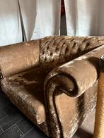 Luxe fluwele loveseat - chesterfield stijl 1,5 zits bank, Ophalen, Klassiek, Tweepersoons, Zo goed als nieuw