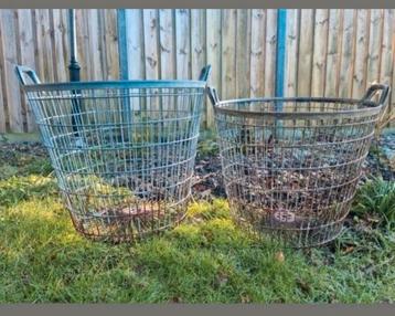 Brocante antieke zinken aardappelmanden aardappel mand mande beschikbaar voor biedingen