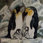 Geschilderd op hout Pingwings, Antiek en Kunst, Ophalen