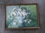 Schilderij/prent met bloemen, Antiek en Kunst, Curiosa en Brocante, Ophalen of Verzenden