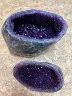 Amethist geode+deksel (40) diep paars,prachtige kristallen M, Ophalen of Verzenden, Mineraal