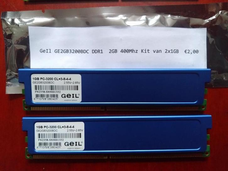 Diverse geheugenbankjes, Computers en Software, RAM geheugen, Gebruikt, Desktop, Overige soorten, Ophalen