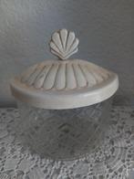 Doosje met metalen deksel/geslepen glas, Ophalen of Verzenden