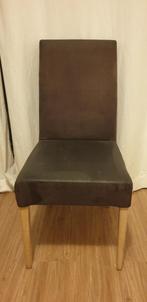 Twee bruine stoffen stoelen, Huis en Inrichting, Stoelen, Ophalen, Gebruikt, Bruin, Twee