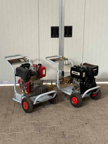 2x Zware diesel hogedrukreiniger elektrische start beschikbaar voor biedingen