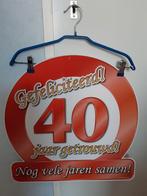 Feestversiering 40 jaar getrouwd hulde schild., Ophalen