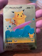 Pikachu Surf V Metal Card - Zeer Goede Staat!, Ophalen of Verzenden, Zo goed als nieuw, Losse kaart, Foil