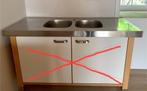 RVS Dubbele Spoelbak Varde Ikea, Huis en Inrichting, Keuken | Keukenelementen, Ophalen, Gebruikt, 50 tot 75 cm, Overige kleuren