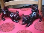 2 Rode Feng Shui Foo Dogs, tempelleeuwen Chinees, Verzenden
