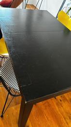 Uitschuifbare eettafel IKEA zwart, Huis en Inrichting, Tafels | Eettafels, Ophalen, Gebruikt, 50 tot 100 cm, Vijf personen of meer