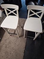2 x barstoel ikea wit, Huis en Inrichting, Stoelen, Ophalen, Zo goed als nieuw, Wit