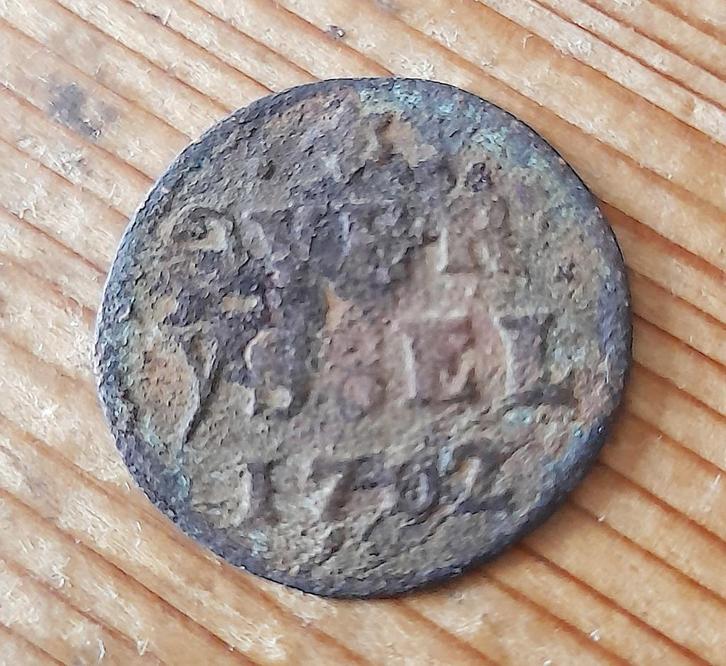 duit Overijssel 1702, Postzegels en Munten, Munten | Nederland, Losse munt, Overige waardes, Vóór koninkrijk, Ophalen of Verzenden