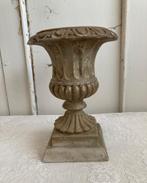 Brocante Louvrevaasje / goudkleurig, Steen, Gebruikt, Rond, Tuin