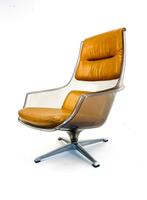 Vintage space age fauteuil jaren ‘70, Vintage retro buisframe design rotan webbing papercord, Gebruikt, Ophalen of Verzenden, 75 tot 100 cm