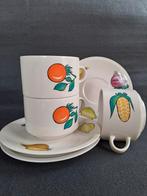 3 Vintage soepkommen met schotels V&B Primabella, Ophalen of Verzenden, Zo goed als nieuw, Overige stijlen, Kop(pen) en/of Schotel(s)
