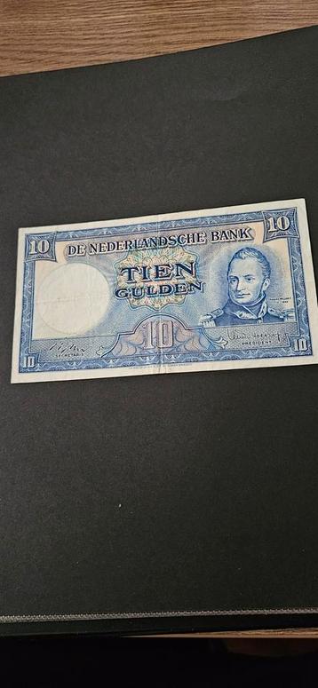 Nederland 10 gulden bankbiljet 1949 Willem 1 (47-1)  molen  beschikbaar voor biedingen