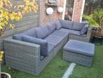 Luxe Wicker Tuinset Antraciet - 6 Personen, Tuin en Terras, Ophalen, 6 zitplaatsen, Zo goed als nieuw, Loungeset