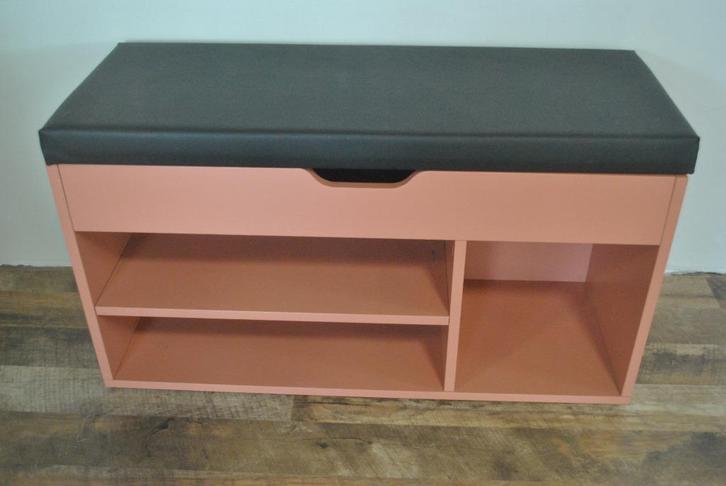 Kruk, bankje met kussen en klep, Huis en Inrichting, Krukjes, Gebruikt, Hout, Ophalen