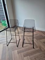 2 Zwarte Barkrukken, Huis en Inrichting, Ophalen, Gebruikt, Met voetsteun, 60 tot 90 cm