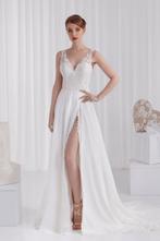 Trouwjurk maat 38 met split, Kleding | Dames, Ophalen of Verzenden, Zo goed als nieuw, Wit, Trouwjurk