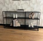 Sidetable zwart metaal, Ophalen, 100 tot 150 cm, Zo goed als nieuw, Metaal