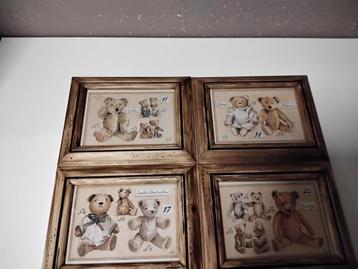 4 x leuke gezelige schilderij lijstjes met beren  beschikbaar voor biedingen