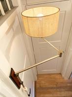 Vintage Mid-Century wandlamp met zwenkarm, hout/metaal, Ophalen, Gebruikt, Metaal, Mid-Century Modern