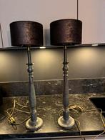 Twee tafellampen zgan brons  metaal, Ophalen of Verzenden, Zo goed als nieuw, 50 tot 75 cm