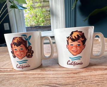 2 gave mokken van California meisje en jongen Petrus Regout beschikbaar voor biedingen
