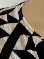 J110 Sandwich maat 40=M fijn-gebreid vest beige/wit/zwart, Kleding | Dames, Maat 38/40 (M), Wit, Ophalen of Verzenden, Zo goed als nieuw