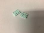 Lego plaat aangepast 1x2 met deurrail aqua, Ophalen of Verzenden, Gebruikt, Losse stenen, Lego