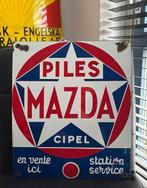 Emaille reclamebord Mazda autolampen batteijen en accus, Ophalen of Verzenden, Zo goed als nieuw, Reclamebord