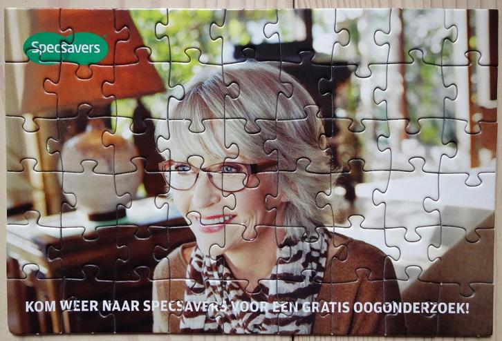 leuk puzzeltje van: Specsavers, €2 inclusief verzenden, Hobby en Vrije tijd, Denksport en Puzzels, Nieuw, Legpuzzel, Minder dan 500 stukjes