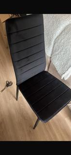 4 Leen Bakker Rowin Velvet Stoelen - ZGAN, Huis en Inrichting, Stoelen, Ophalen, Zwart, Zo goed als nieuw, Vier