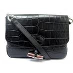 Longchamps crossbody Croco Rosseau, Verzenden, Nieuw, Zwart, Schoudertasje