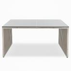 Zilveren bureau met glasplaat, Huis en Inrichting, Bureaus, Ophalen, Zo goed als nieuw