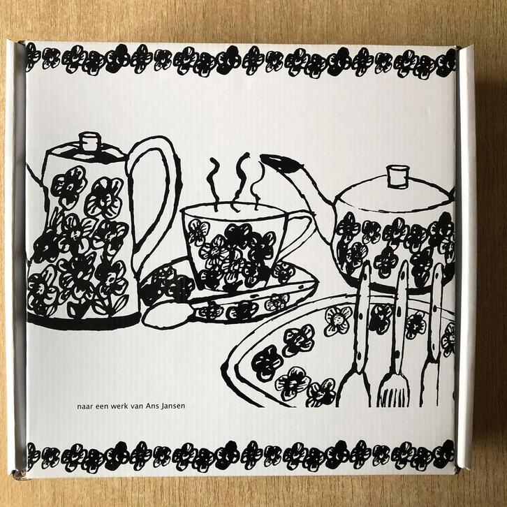Te koop 5 delig Gebaksstel, ontwerp Ans Jansen, Huis en Inrichting, Keuken | Servies, Nieuw, Bord(en), Overige stijlen, Porselein